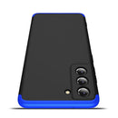 For Samsung Galaxy S21 FE GKK Three Stage Splicing Full Coverage PC Case(Black Blue)