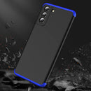 For Samsung Galaxy S21 FE GKK Three Stage Splicing Full Coverage PC Case(Black Blue)