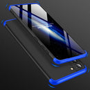 For Samsung Galaxy S21 FE GKK Three Stage Splicing Full Coverage PC Case(Black Blue)