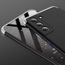 For Samsung Galaxy S21 FE GKK Three Stage Splicing Full Coverage PC Case(Black Silver)