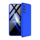 For Samsung Galaxy S21 FE GKK Three Stage Splicing Full Coverage PC Case(Blue)