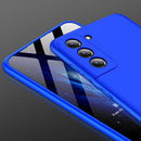 For Samsung Galaxy S21 FE GKK Three Stage Splicing Full Coverage PC Case(Blue)