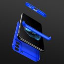 For Samsung Galaxy S21 FE GKK Three Stage Splicing Full Coverage PC Case(Blue)