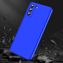 For Samsung Galaxy S21 FE GKK Three Stage Splicing Full Coverage PC Case(Blue)