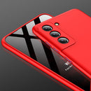 For Samsung Galaxy S21 FE GKK Three Stage Splicing Full Coverage PC Case(Red)