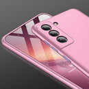 For Samsung Galaxy S21 FE GKK Three Stage Splicing Full Coverage PC Case(Rose Gold)