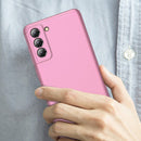 For Samsung Galaxy S21 FE GKK Three Stage Splicing Full Coverage PC Case(Rose Gold)
