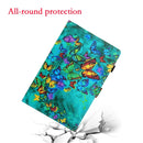 For Samsung Galaxy Tab A7 Lite 8.7 (2021) T220 Coloured Drawing Stitching Horizontal Flip Leather Case with Holder & Card Slot(Green Butterfly)