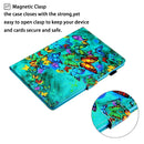 For Samsung Galaxy Tab A7 Lite 8.7 (2021) T220 Coloured Drawing Stitching Horizontal Flip Leather Case with Holder & Card Slot(Green Butterfly)