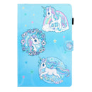 For Samsung Galaxy Tab A7 Lite 8.7 (2021) T220 Coloured Drawing Stitching Horizontal Flip Leather Case with Holder & Card Slot(Unicorn)