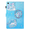 For Samsung Galaxy Tab A7 Lite 8.7 (2021) T220 Coloured Drawing Stitching Horizontal Flip Leather Case with Holder & Card Slot(Unicorn)