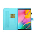 For Samsung Galaxy Tab A7 Lite 8.7 (2021) T220 Coloured Drawing Stitching Horizontal Flip Leather Case with Holder & Card Slot(Green Butterfly)