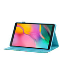 For Samsung Galaxy Tab A7 Lite 8.7 (2021) T220 Coloured Drawing Stitching Horizontal Flip Leather Case with Holder & Card Slot(Green Butterfly)