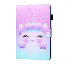 For Samsung Galaxy Tab A7 Lite 8.7 (2021) T220 Coloured Drawing Stitching Horizontal Flip Leather Case with Holder & Card Slot(Unicorn)