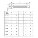 A5535 150 PCS Car U-shape 304 Stainless Steel Cotter Pin Clip Key Fastner Fitting Assortment Kit