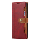For Samsung Galaxy S21 FE Calf Texture Double Fold Clasp Horizontal Flip Leather Case with Photo Frame & Holder & Card Slots & Wallet(Red)