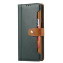 For Samsung Galaxy S21 FE Calf Texture Double Fold Clasp Horizontal Flip Leather Case with Photo Frame & Holder & Card Slots & Wallet(Green)