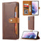 For Samsung Galaxy S21 FE Calf Texture Double Fold Clasp Horizontal Flip Leather Case with Photo Frame & Holder & Card Slots & Wallet(Brown)