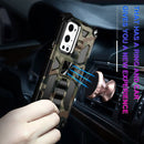 For OPPO A74 / A93 5G Camouflage Armor Shockproof TPU + PC Magnetic Protective Case with Holder(Army Green)