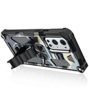 For OPPO A74 / A93 5G Camouflage Armor Shockproof TPU + PC Magnetic Protective Case with Holder(Navy Blue)