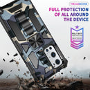 For OPPO A74 / A93 5G Camouflage Armor Shockproof TPU + PC Magnetic Protective Case with Holder(Navy Blue)