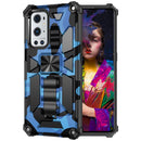 For OPPO A74 / A93 5G Camouflage Armor Shockproof TPU + PC Magnetic Protective Case with Holder(Blue)