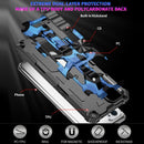 For OPPO A74 / A93 5G Camouflage Armor Shockproof TPU + PC Magnetic Protective Case with Holder(Blue)
