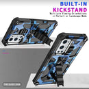 For OPPO A74 / A93 5G Camouflage Armor Shockproof TPU + PC Magnetic Protective Case with Holder(Blue)