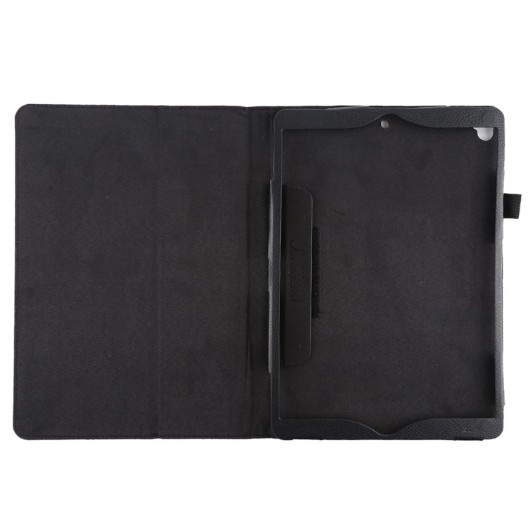For iPad 10.5 / iPad 10.2 2021 / 2020 / 2019 Litchi Texture Horizontal Flip Leather Case with Holder(Black)