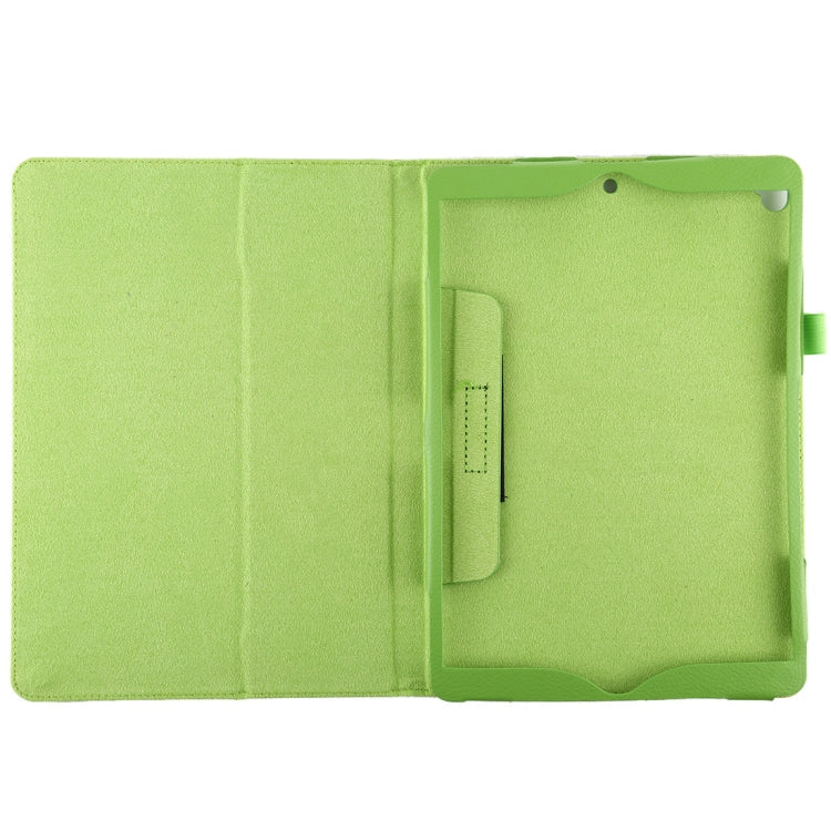 For iPad 10.5 / iPad 10.2 2021 / 2020 / 2019 Litchi Texture Horizontal Flip Leather Case with Holder(Green)