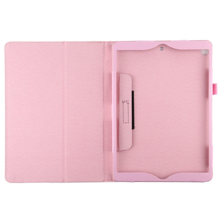 For iPad 10.5 / iPad 10.2 2021 / 2020 / 2019 Litchi Texture Horizontal Flip Leather Case with Holder(Pink)