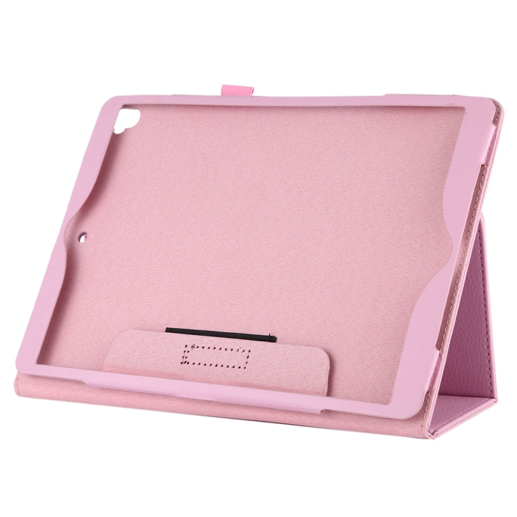 For iPad 10.5 / iPad 10.2 2021 / 2020 / 2019 Litchi Texture Horizontal Flip Leather Case with Holder(Pink)