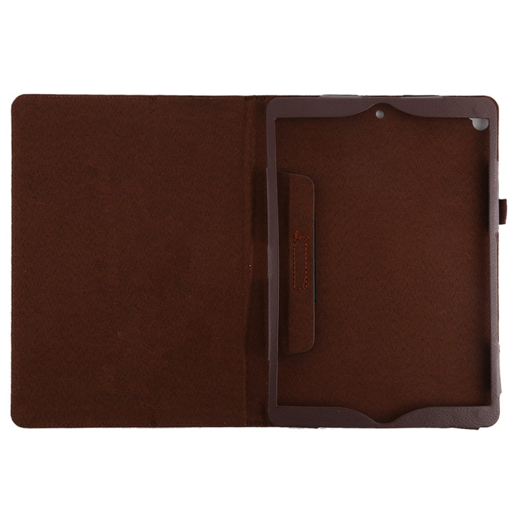 For iPad 10.5 / iPad 10.2 2021 / 2020 / 2019 Litchi Texture Horizontal Flip Leather Case with Holder(Brown)
