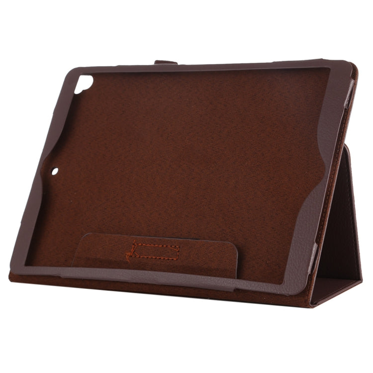 For iPad 10.5 / iPad 10.2 2021 / 2020 / 2019 Litchi Texture Horizontal Flip Leather Case with Holder(Brown)