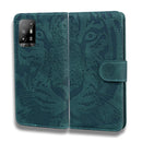 For OPPO Reno5 Z Tiger Embossing Pattern Horizontal Flip Leather Case with Holder & Card Slots & Wallet(Green)