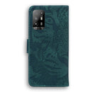 For OPPO Reno5 Z Tiger Embossing Pattern Horizontal Flip Leather Case with Holder & Card Slots & Wallet(Green)