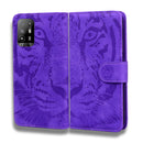 For OPPO Reno5 Z Tiger Embossing Pattern Horizontal Flip Leather Case with Holder & Card Slots & Wallet(Purple)