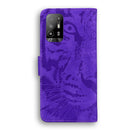 For OPPO Reno5 Z Tiger Embossing Pattern Horizontal Flip Leather Case with Holder & Card Slots & Wallet(Purple)
