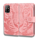 For OPPO Reno5 Z Tiger Embossing Pattern Horizontal Flip Leather Case with Holder & Card Slots & Wallet(Pink)