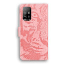 For OPPO Reno5 Z Tiger Embossing Pattern Horizontal Flip Leather Case with Holder & Card Slots & Wallet(Pink)