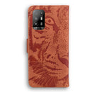 For OPPO Reno5 Z Tiger Embossing Pattern Horizontal Flip Leather Case with Holder & Card Slots & Wallet(Brown)