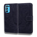 For OPPO Reno 5 4G / Reno 5 5G Tiger Embossing Pattern Horizontal Flip Leather Case with Holder & Card Slots & Wallet(Black)