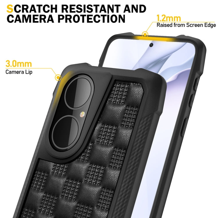 For Huawei P50 3D Embossed PU + PC + TPU Skidproof Shockproof Case(Brown)