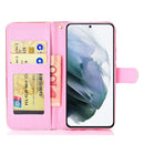 For Samsung Galaxy S21 FE Glitter Powder Horizontal Flip Leather Case with Card Slots & Holder & Photo Frame & Wallet(Red)