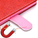 For Samsung Galaxy S21 FE Glitter Powder Horizontal Flip Leather Case with Card Slots & Holder & Photo Frame & Wallet(Red)