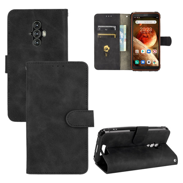 For Blackview BV6600 Solid Color Skin Feel Magnetic Buckle Horizontal Flip Calf Texture PU Leather Case with Holder & Card Slots & Wallet(Black)