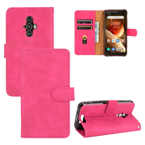 For Blackview BV6600 Solid Color Skin Feel Magnetic Buckle Horizontal Flip Calf Texture PU Leather Case with Holder & Card Slots & Wallet(Rose Gold)