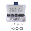 A5713 240 PCS 9 Sizes Black Carbon Steel Flat Washers Set