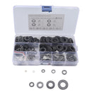 A5717 600 PCS 9 Sizes Black Carbon Steel Flat Washers Set
