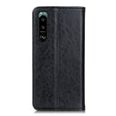 For Sony Xperia 5 III Magnetic Crazy Horse Texture Horizontal Flip Leather Case with Holder & Card Slots & Wallet(Black)